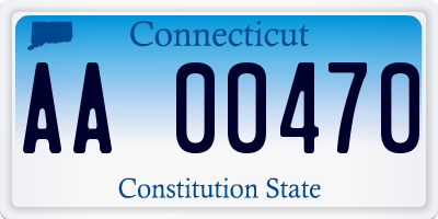 CT license plate AA00470