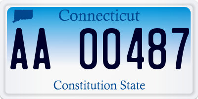 CT license plate AA00487
