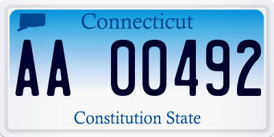 CT license plate AA00492