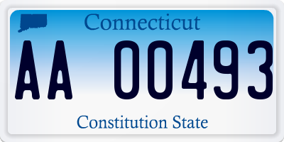 CT license plate AA00493