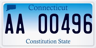 CT license plate AA00496