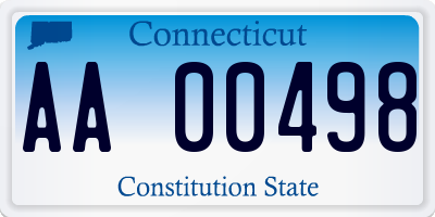 CT license plate AA00498