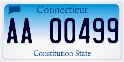 CT license plate AA00499