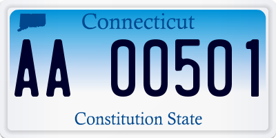 CT license plate AA00501