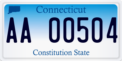 CT license plate AA00504