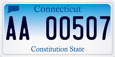 CT license plate AA00507