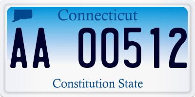 CT license plate AA00512