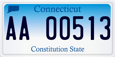 CT license plate AA00513