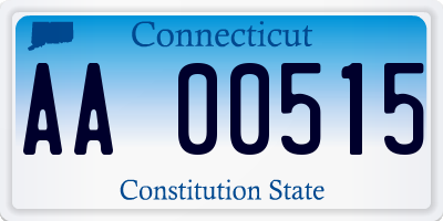 CT license plate AA00515