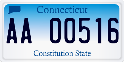 CT license plate AA00516