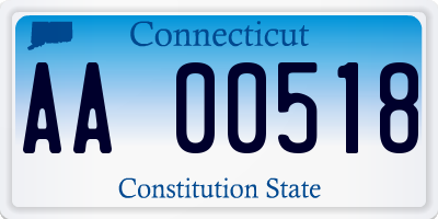 CT license plate AA00518