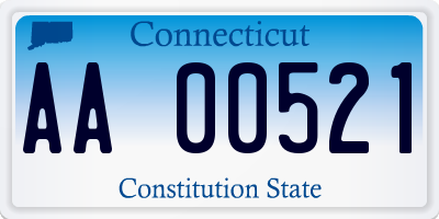 CT license plate AA00521