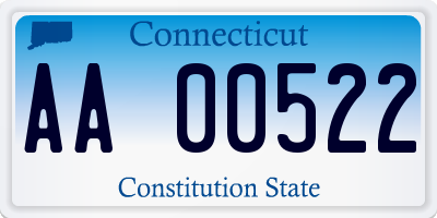 CT license plate AA00522
