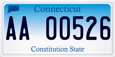 CT license plate AA00526