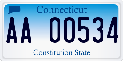 CT license plate AA00534