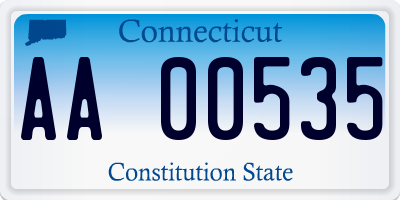 CT license plate AA00535