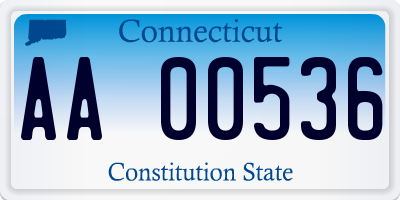 CT license plate AA00536