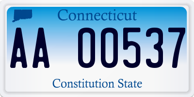 CT license plate AA00537