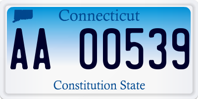 CT license plate AA00539