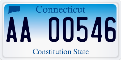 CT license plate AA00546