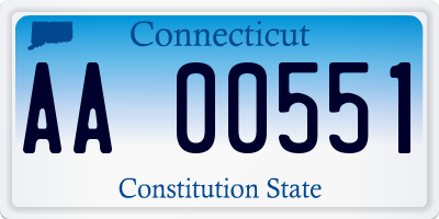 CT license plate AA00551