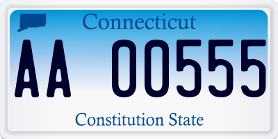 CT license plate AA00555