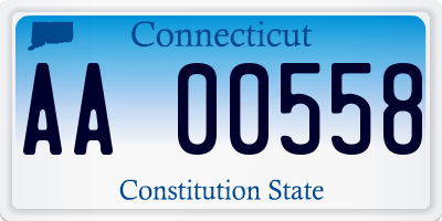 CT license plate AA00558