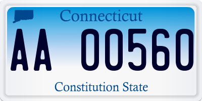 CT license plate AA00560