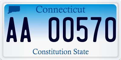 CT license plate AA00570