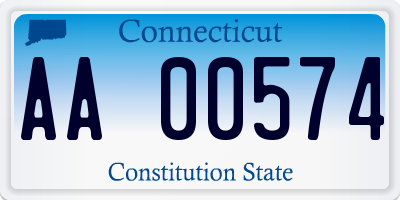 CT license plate AA00574