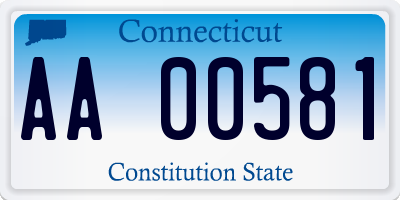 CT license plate AA00581