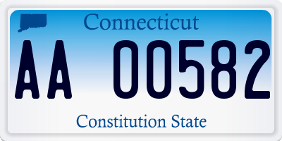 CT license plate AA00582