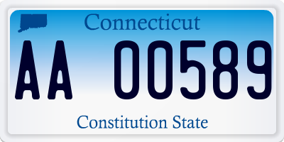 CT license plate AA00589