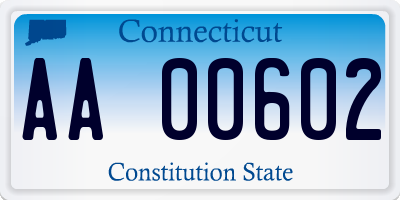 CT license plate AA00602