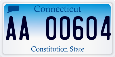 CT license plate AA00604