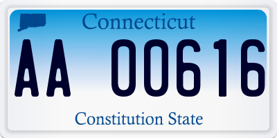 CT license plate AA00616