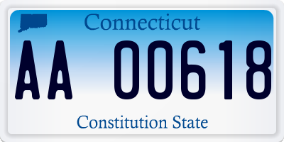 CT license plate AA00618