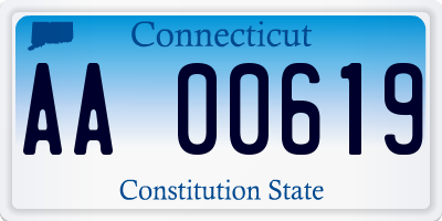 CT license plate AA00619