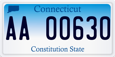 CT license plate AA00630