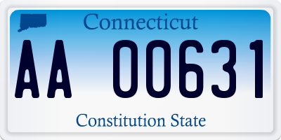 CT license plate AA00631