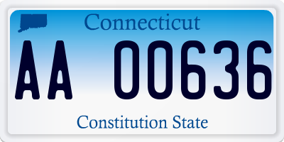 CT license plate AA00636