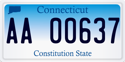 CT license plate AA00637