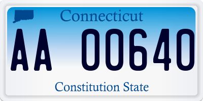 CT license plate AA00640