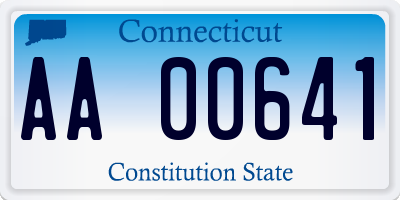 CT license plate AA00641