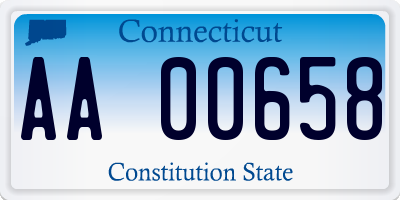 CT license plate AA00658