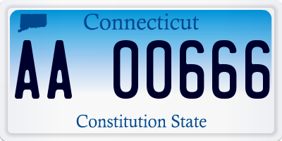 CT license plate AA00666