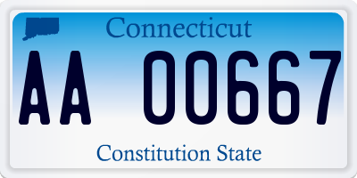 CT license plate AA00667
