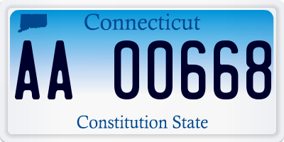 CT license plate AA00668