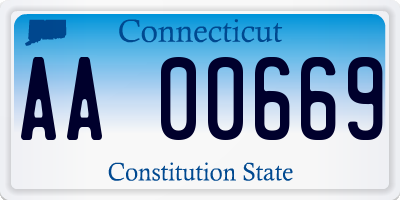 CT license plate AA00669