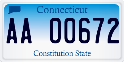 CT license plate AA00672